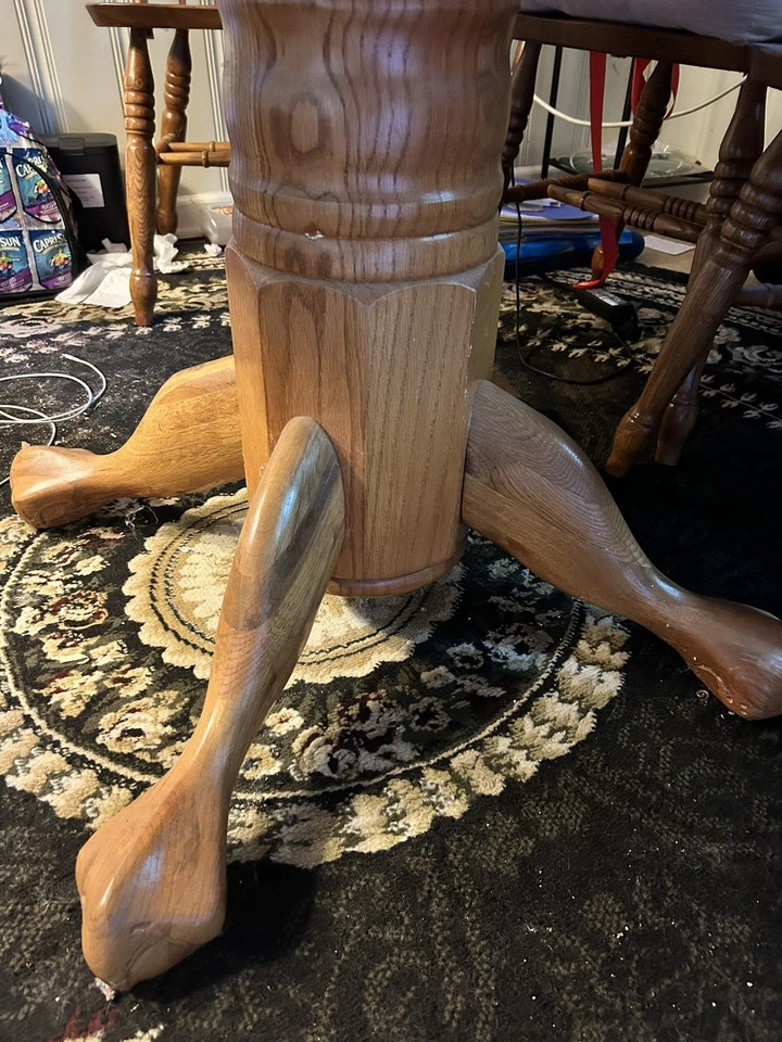 Mesa de comedor con 5 sillas [SOLO RECOGIDA] y extensor de hojas redondo ovalado Foto 4 de 4