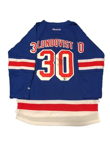 Henrik Lundqvist Signed New York Rangers NHL Reebok Hockey Jersey Beckett COA