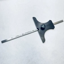 STARRETT No. 237 Depth Gage w/No. 610N Tempered 6" Rule USA - NICE