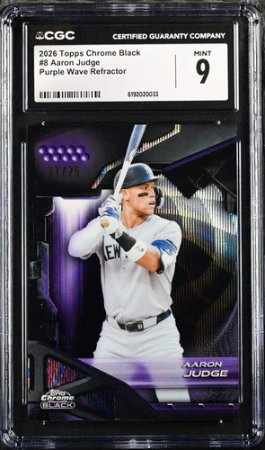 2026 Topps Chrome Black Aaron Judge Purple Wave Refractor /75 CGC MINT 9