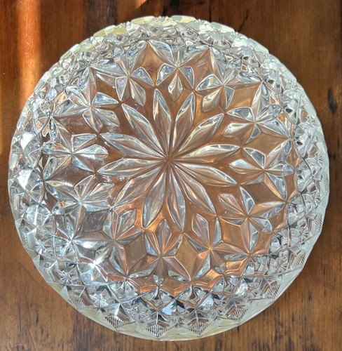 VTG 8.25inch Silver Plated Heavy Cut Crystal Bowl High Light Reflection - Picture 7 of 7