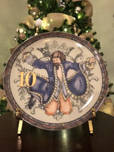 Pottery Barn 12 Days Of Christmas Day 10 Salad Dessert Plate Nla