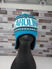 NFL Carolina Panthers Winter Hat Toboggan With Ear Flaps Pre Owned 