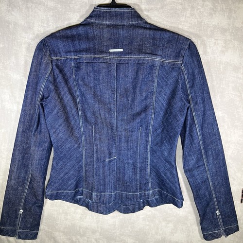 VINTAGE DKNY Jacke Damen XS Petite Blue Denim Jeans Motorrad Biker 90er Y2K - Bild 2 von 7