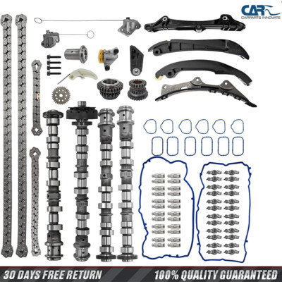 Camshafts Kit w/Rockers Arm Lifter Timing Chain Kit for Chrysler Dodge Jeep 3.6L