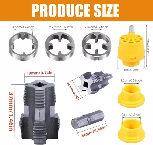 7Pcs PVC Thread Maker Tool NPT Die Set Pipe Round Threader 1/2" 3/4" 1" C88 - Picture 15 of 15