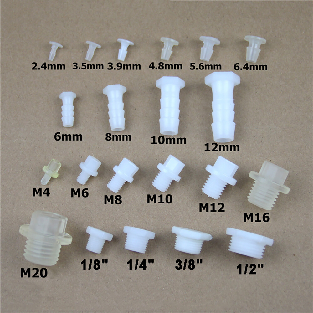 Plastic Barbed / Threaded Plug Blanking End Caps Tube Pipe Inserts