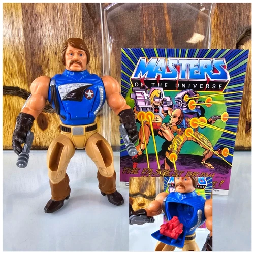 RIO BLAST Vintage He-Man Masters of the Universe Figure & Mini Comic MOTU 1985