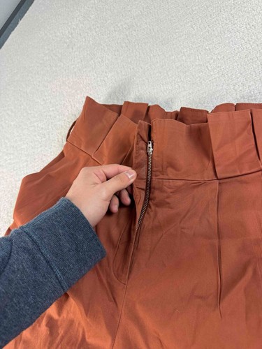 Mango Womens High Rise Pleated Straight Leg Zip Fly Rust Trouser Pants Medium - 第 3/9 張圖片