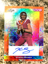 KYRON DRONES 2024 Leaf Vivid ORANGE PRISMATIC AUTO 1/1 #BA-KD1 Virginia Tech