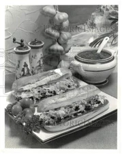 Press Photo Sandwiches on Plate Served with Sauce - hpa16222