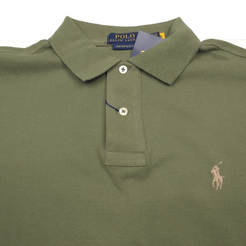 $110 Polo Ralph Lauren Green Custom Slim Fit Iconic Mesh Polo Shirt Mens Medium