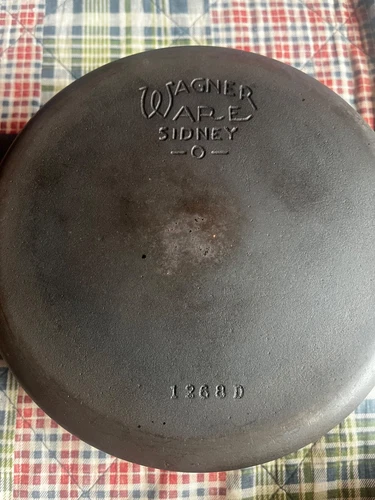 Vintage Wagner Ware Sidney O Cast Iron Dutch Oven Pot USA Handle 1268K w Spin
