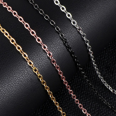 Edelstahl Ankerkette Halskette Kette Herren Damen Silber Gold 1mm 45-60cm