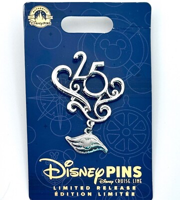NEW Disney Cruise Line DCL 25th Anniversary Pin - Silver Anniversary Pin Collect