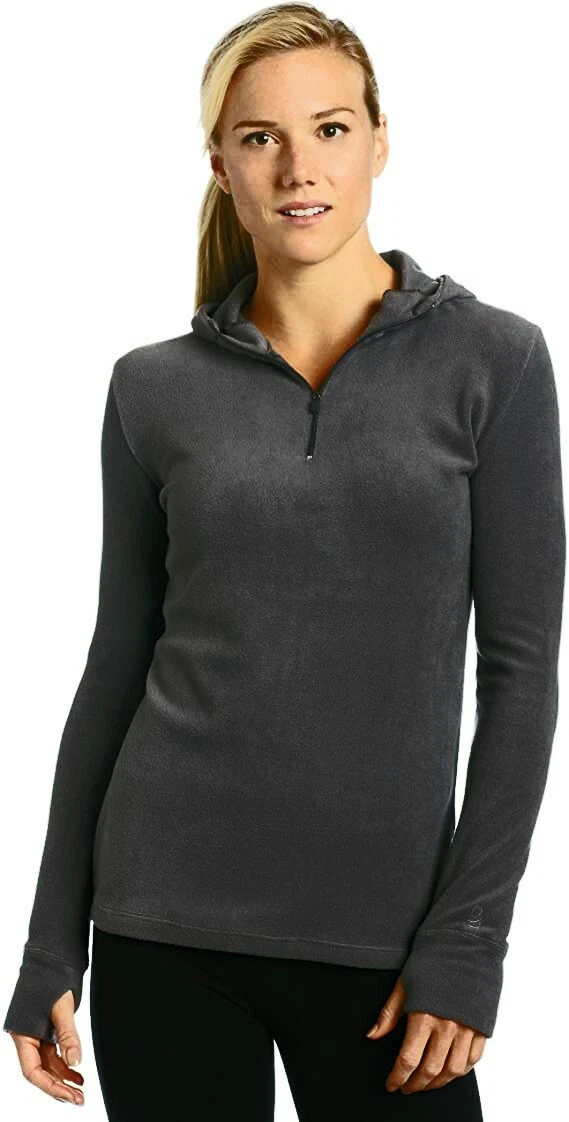 Fleecewear With Stretch Long Sleeve Half Zip Hoodie - Cuddl Duds