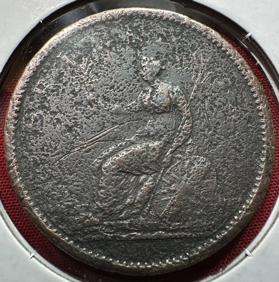 Gran Bretaña 1807 1 centavo - Jorge III - 4ª edición - KM#663 - hallazgo raro Foto 2 de 2