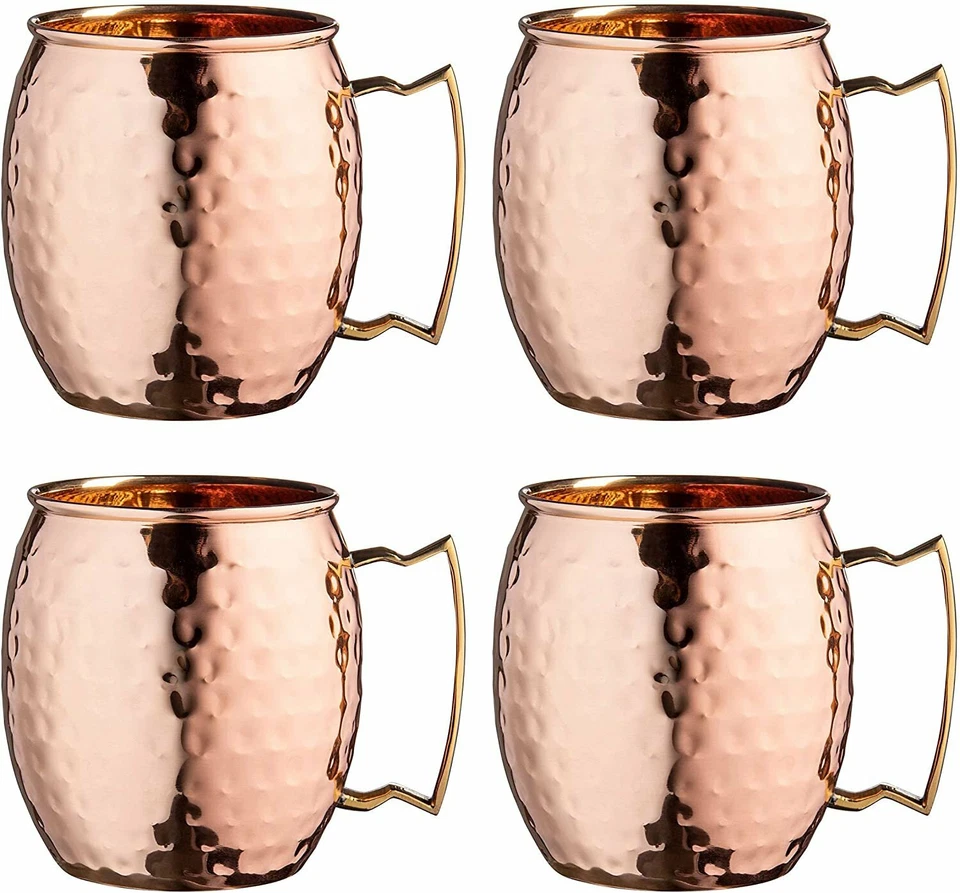 Royalty Art Moscow Mule 100 % artesanal puro cobre sólido tazas asas... Foto 3 de 4