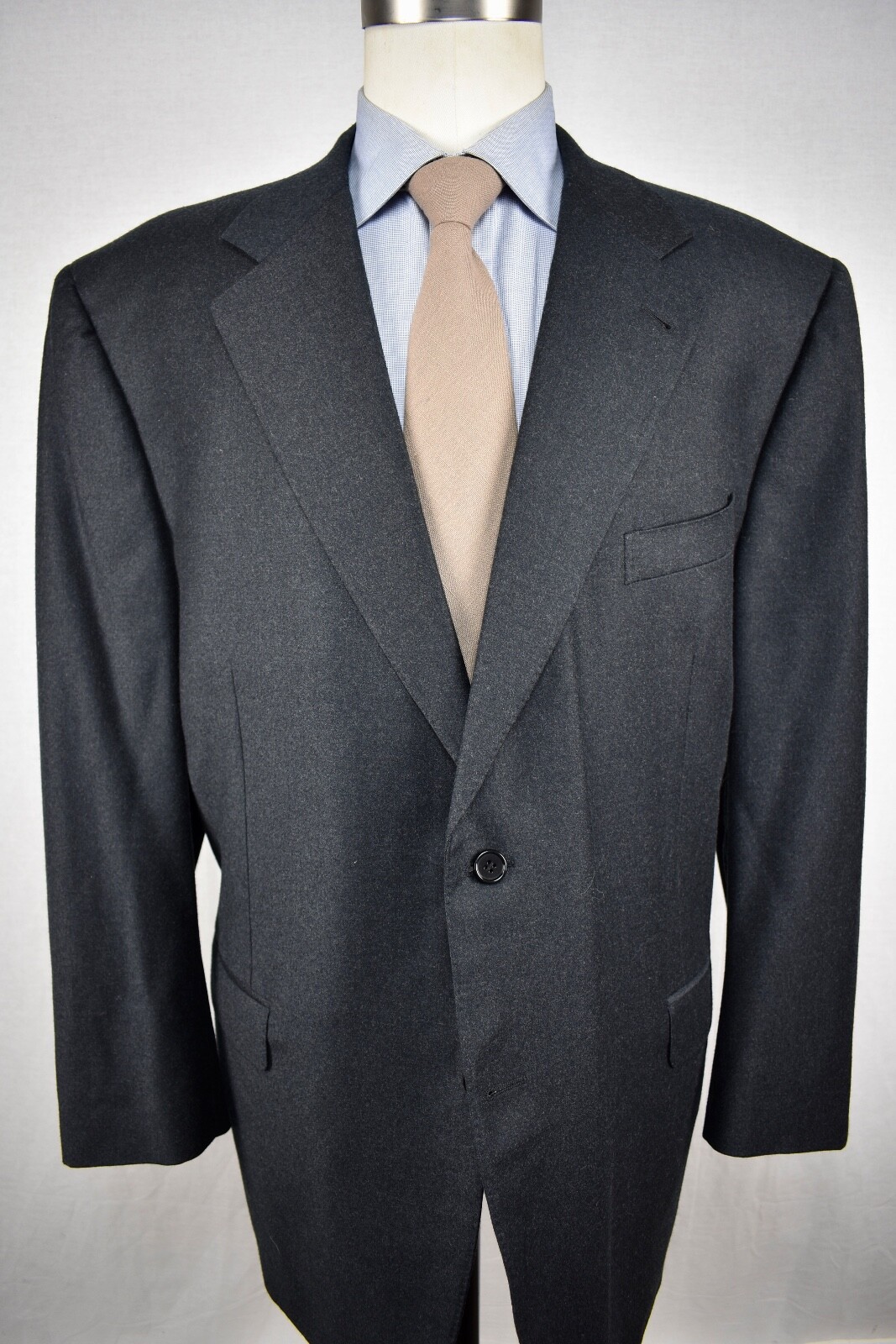 Canali Proposta Solid Charcoal Gray 100% Wool Two… - image 1