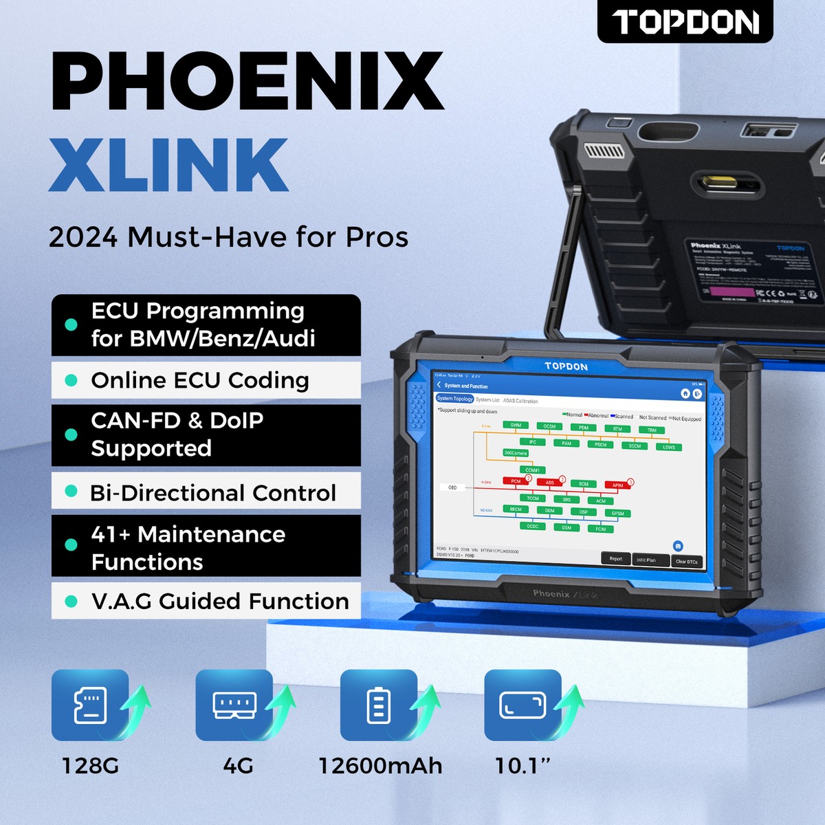 🔥2025 TOPDON Phoenix XLink Diagnostic Service Tool Auto OBD2