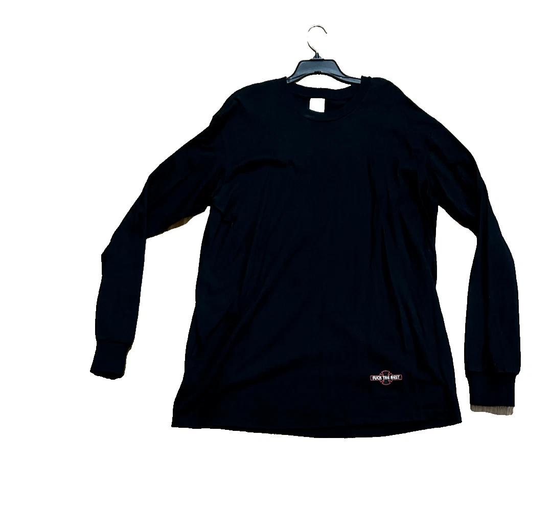 Homme Suprême F... T shirt noir The Rest couleur manches longues grand sans rétrécissement