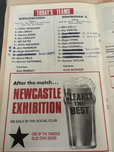 1971 Middlesbrough V Birmingham City Football Programme - Picture 3 of 3