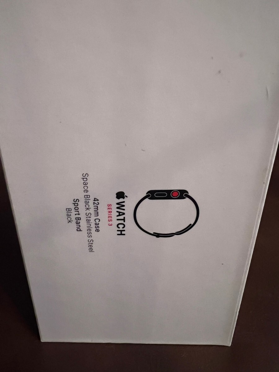 Apple Watch Series 3 - Space Black Stainless - Black Sport Apple Watch Series 3 - Space Black Stainless - Black Sport