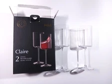 JoyJolt Claire 14oz Wine Glass Clear Glasses Set of 2 Crystal - New in Box