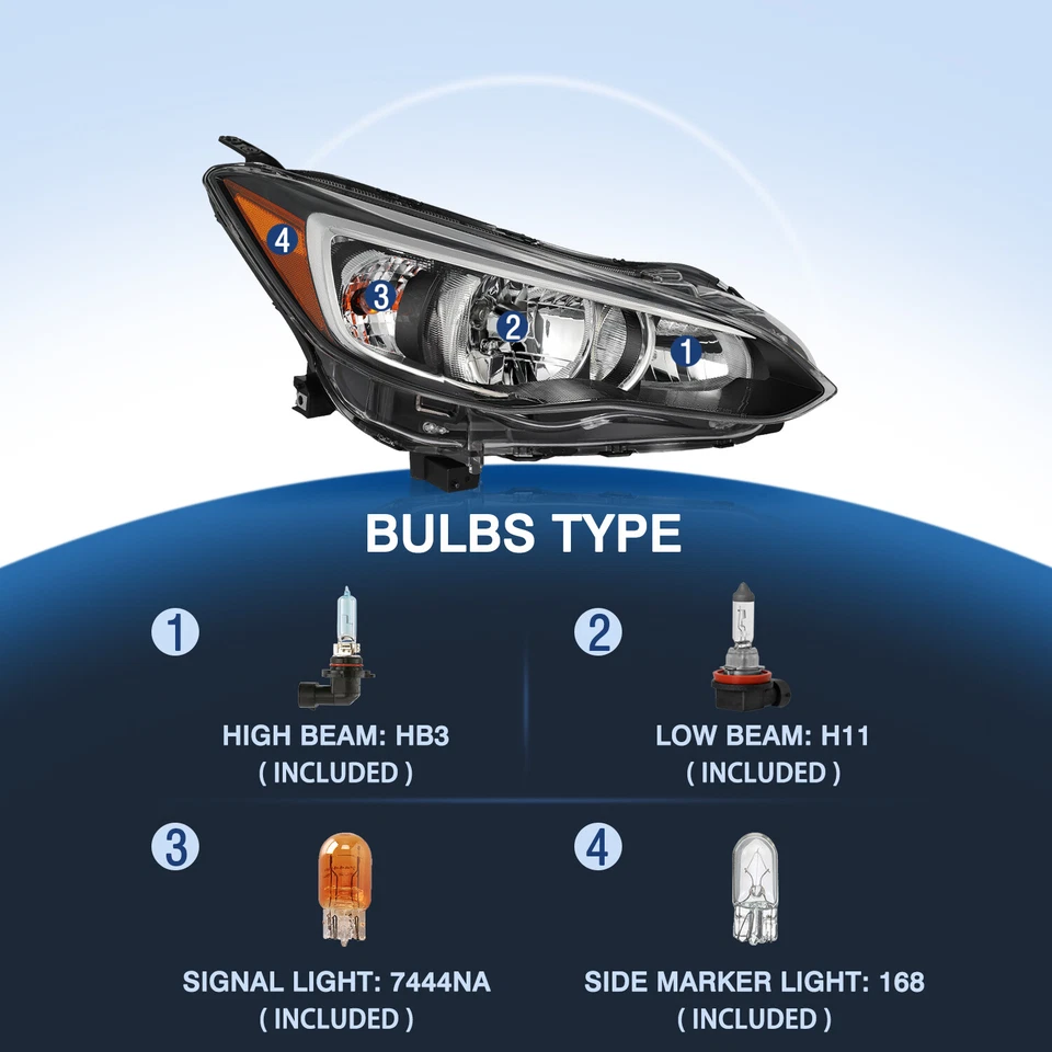 For 2017-2022 Subaru Impreza Crosstrek Halogen Headlight RH Passenger Side 17-22 - Image 3 of 4