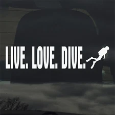 Scuba Diving Live Love Dive Vinyl Sticker Decal for Car Window Laptop & More