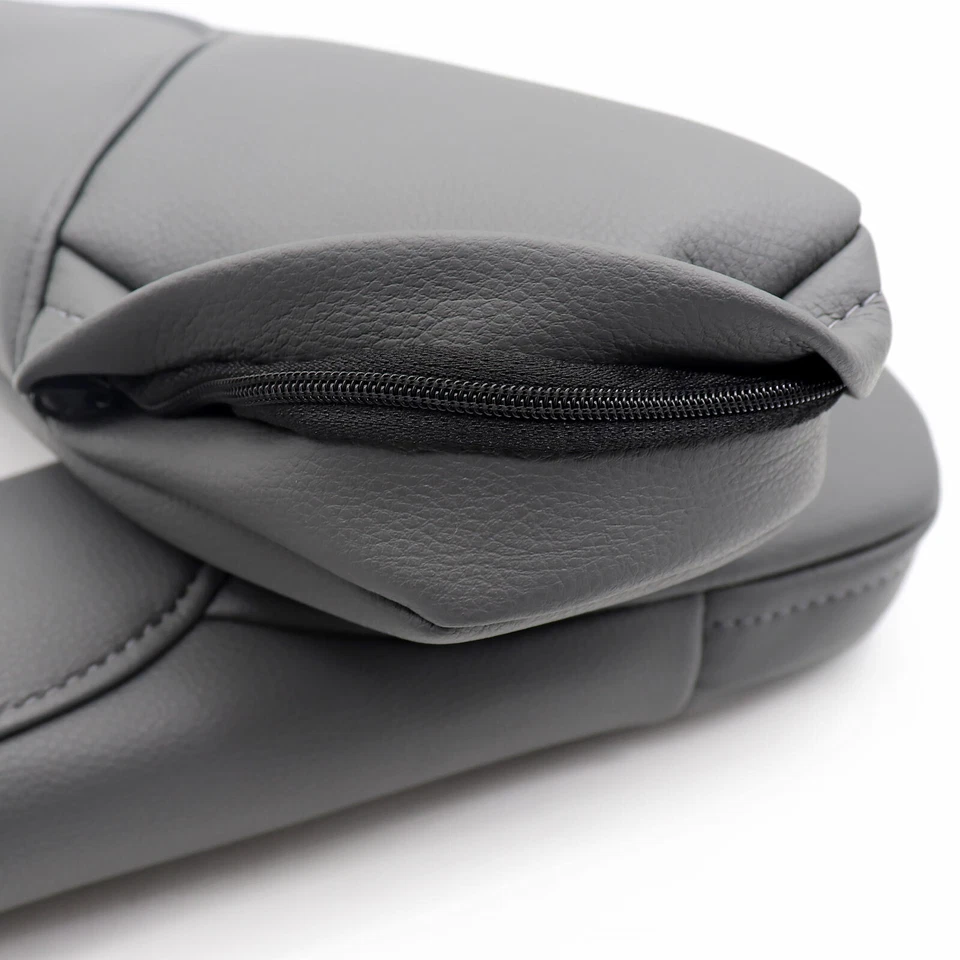 Cubierta de reposabrazos de asiento delantero de cuero gris oscuro apta para Honda CR-V CRV 2007-2009 Foto 4 de 4