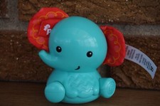 BABY Toy Fisher Price Teal BLUE Elephant Red Crinkle Sound Ears Activity Plastic