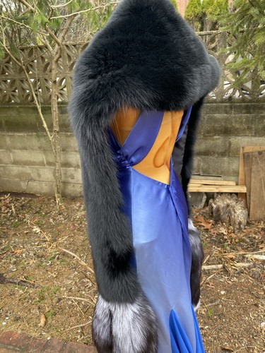 Monroe Style Real Full Pelt Black Fox Stole Wrap New item Evening Made in USA - Picture 11 of 14