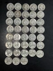 38 Silver Washington Quarters 1939-1964 Mixed Date Lot 90% Silver US Coins