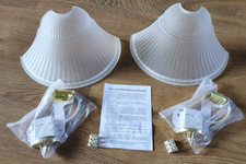 Pair Westmar GUD 60 Flush Wall Light Uplighter Glass Diffuser Shade Brass