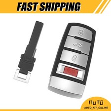 4 Button Key Fob Case Keyless Entry Remote Single Custom For Vw Cc 2009-2015