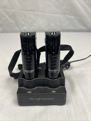 Dock with 2 Lightspeed Redmike TX-RMV2 Wireless Mic Pendants + RMCC Charger + AC
