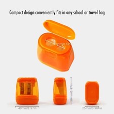 Double Hole Pencil Sharpener Transparent Plastic Manual School Sketch Tool