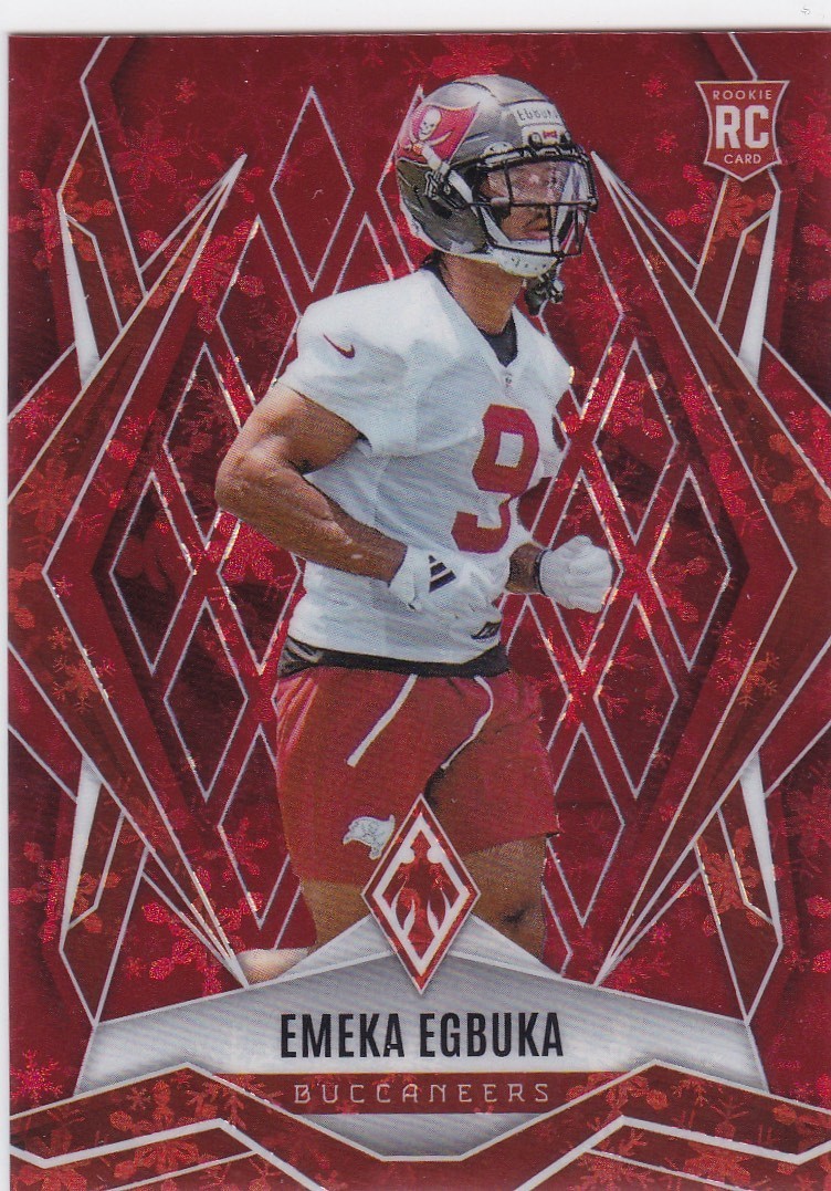 Emeka Egbuka 2025 Panini Phoenix RC Rookie Red Winter Color Match /399 #225