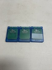 3 Lot Sony PlayStation PS2 OEM Memory Cards 8MB Blue Cartridges