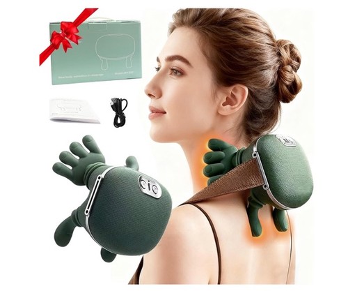 Siasoo Neck Massager With Heat-Wireless Portable Shiatsu Neck and Shoulder De...