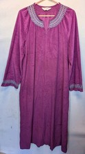 Vtg Vanity Fair Berry Red Wine Velour Front 1/2 Zip Robe Housecoat Gown L 6344