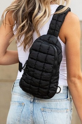 Skyler Quilted Puffer Sling: Effortless Style, Hands-Free Comfort