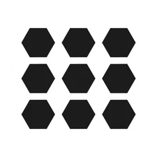 Set of 9 Hexagon shape Vinyl hexagons Decal Stickers