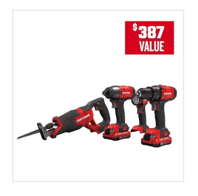 [HOT DEAL] CRAFTSMAN V20 20-volt Max 4-Tool Power Tool Combo Kit with Soft Case - Image 3 of 4