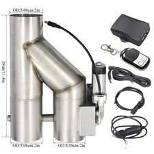 2" 50.8mm Dual Electric Exhaust Valve System w/Remote Control Kit