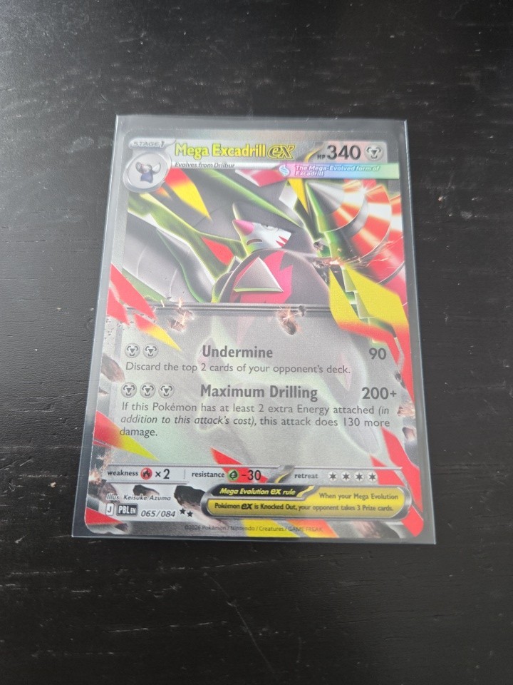 Mega Excadrill ex 065/084 Pitch Black English Unreleased Pokemon Card NM/M