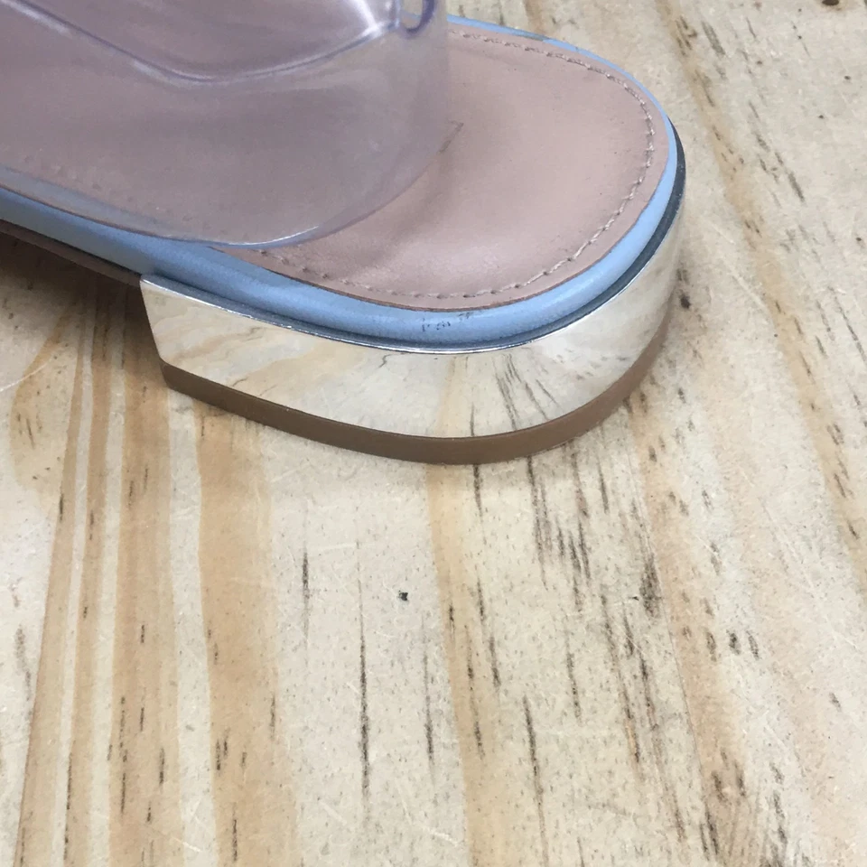 Sandalias BCBGeneration Para Mujer 7M Deelo Trenzadas Deslizables Cuero Azul Informales Punta Abierta Foto 3 de 4