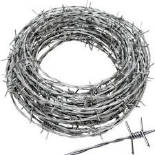 Real Barbed Wire 50Ft 18 Gauge - Great for Crafts, Fences, and Critter Deterrent