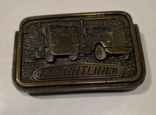 Vintage 1980 Tonkin Freightliner Tractor Trailer Semi Belt Buckle Rare Nice